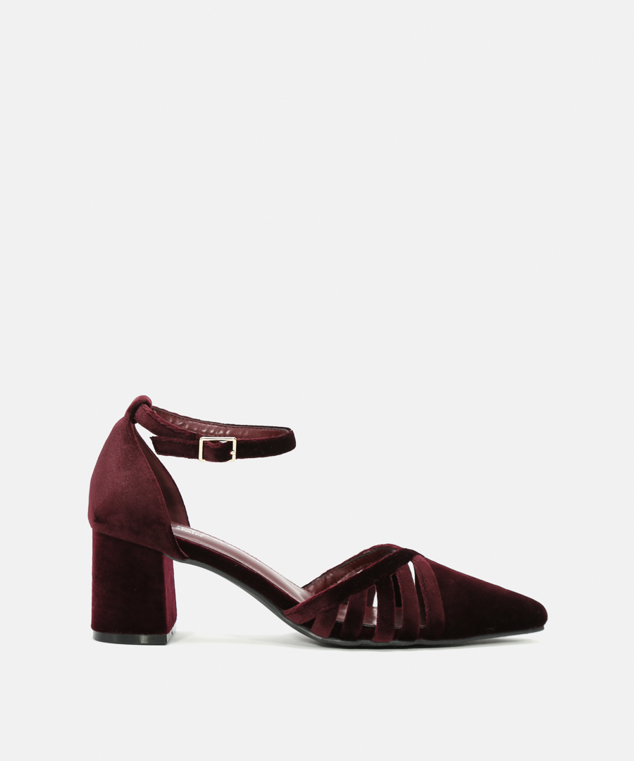 Sapatos salto veludo detalhe image number null